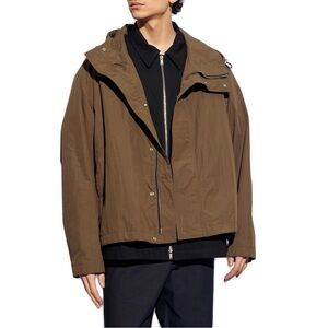 Jil Sander Green Long-Sleeve Hooded Jacket w/Organic Cotton, Size L NWT $2,380